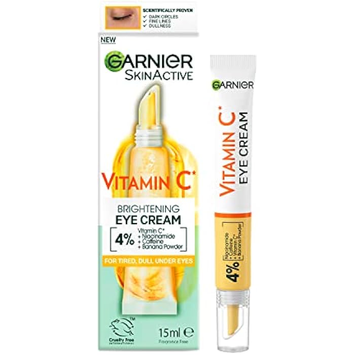 Garnier Eye Cream, With 4% Vitamin C, Brightening Eye Treatment For Dark Circles, Prevents Under Eye Bags And Puffiness, Vitamin C*, 15ml - Image 1